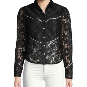 Divine Heritage Western Lace Pearl Snap Blouse